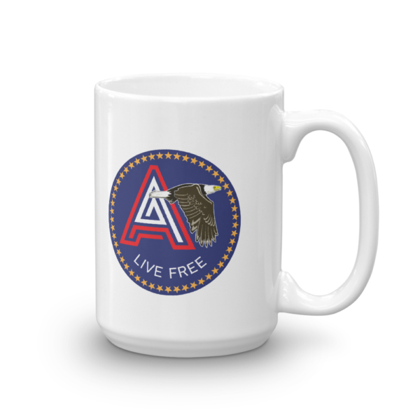 15 Oz. Ceramic Coffee Mug with Logo and Real American Patriot