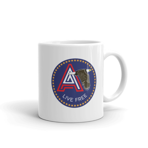 11 Oz. Ceramic Coffee Mug with Logo and Real American Patriot