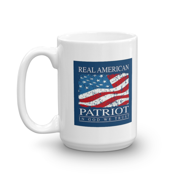 15 Oz. Ceramic Coffee Mug with Logo and Real American Patriot